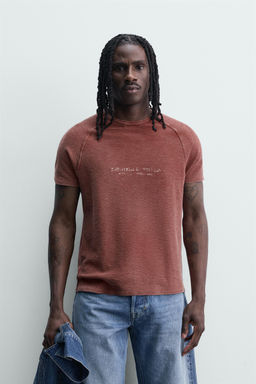 CAMISETA PUNTO ESTAMPADOS LAVADOS / Rojo - Zara фото 2