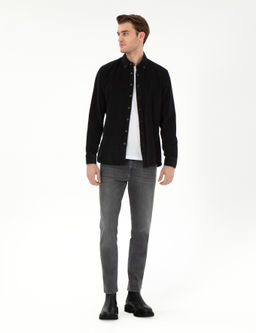 Рубашка Regular Fit черная длинный рукав