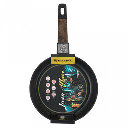 Сковорода с антипригарным покрытием "Albero" д24см, h5,3см, 2-х слойное антипригарное покрытие, бакелитовая ручка, "Regent" (Китай) Подходит для всех видов плит, включая индукционную.