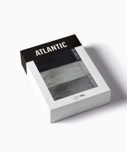 ATLANTIC 3MH-011 Трусы шорты Solid - набор 3 шт. черный + серый меланж + темно-серый меланж  фото 9