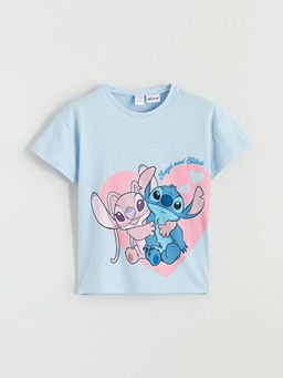 Lilo & Stitch Bask?l? K?z ?ocuk Penye Ti??rt