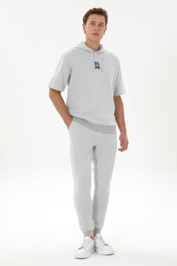 Erkek Comfort Fit Kap__onlu K_sa Kollu Gri Melanj Sweatshirt - U.s. polo assn фото 4