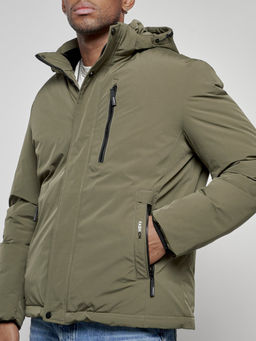 Куртка мужская зимняя с капюшоном спортивная великан цвета хаки 8335Kh - Wonderrman фото 12