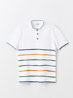 Hakim Yaka ?izgili K?sa Kollu Erkek ?ocuk Ti??rt