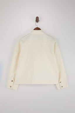 Beyaz Gabardin Basic Ceket TWOSS26CE00034 - Trendyolmilla фото 2