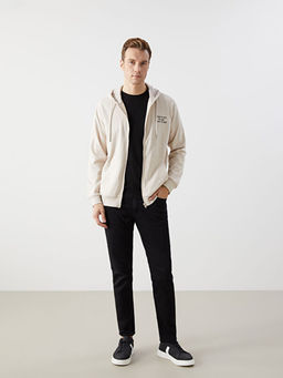 Kap??onlu Uzun Kollu Erkek Fermuarl? Sweatshirt