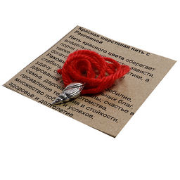 Браслет красная шерстяная нить c Раковиной символ стабильности, удачи и защиты