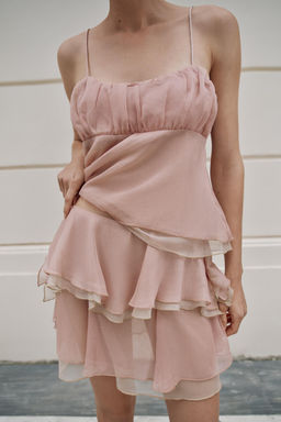 FALDA MINI VOLANTES / Rosa claro - Zara фото 3