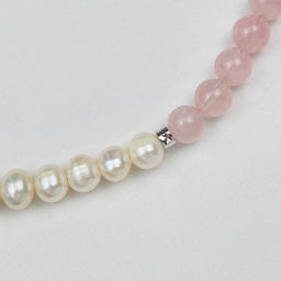 Колье из мадагаскарского Розового кварца и Жемчуга - Радуга самоцветов фото 5