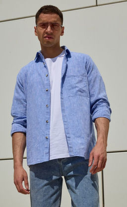 Рубашка д/р лен TF311-0460 jeans