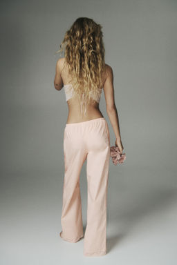 Pantal?n con cord?n de ajuste y ribetes de encaje - H&m фото 6
