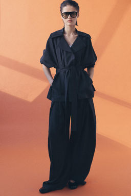 TRENCH CORTO FLUIDO ZW COLLECTION / Marino