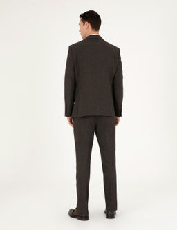 Kahverengi Slim Fit Tak_m Elbise