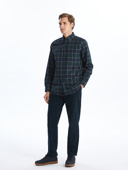 Regular Fit Uzun Kollu Ekose Gabardin Erkek G?mlek