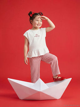 Bisiklet Yaka K?z ?ocuk Bluz ve Pantolon