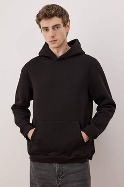 Siyah Regular / Normal Kesim S_rt Bask_l_ _rme Sweatshirt TMNAW20SW0163 - Trendyolmilla фото 2