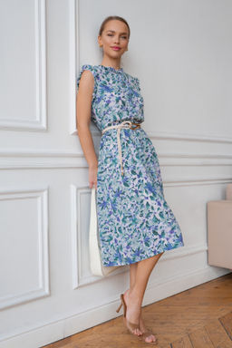 Платье Open Style 5739 зеленый/голубой