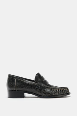 DISTRESSED LEATHER LOAFERS - Zara фото 4