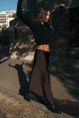 SATIN MIDI SKIRT - Zara фото 11