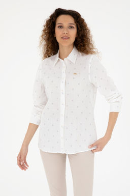 Женская рубашка зеленого цвета с длинным рукавом