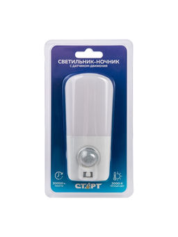 Ночник СТАРТ NL 2LED «Комета», 1 Вт, датчик движения, 3000К, 9.5×4×2.5/6.5 см, белый