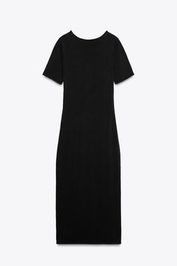 FITTED PLAIN KNIT MIDI DRESS - Zara фото 6