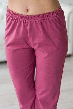 Пижама женская из жакета и брюк из кулирки Эльза цветы, брусничный - Амадэль фото 7