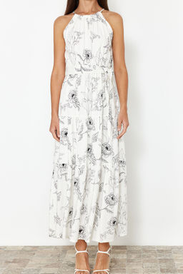 TRENDYOLMILLA Siyah Animal Shift Shally Maxi Dokuma Elbise TWOSS24EL00872 фото 16