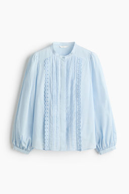 Blusa de algod?n con jaretas