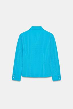 CAMISA ENTALLADA TAFET?N / Azul el?ctrico - Zara фото 7