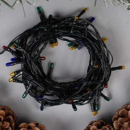 Гирлянда Нить 5 м, IP20, тёмная нить, 50 ламп, 8 режимов, 220 В, свечение мульти - Luazon lighting фото 2