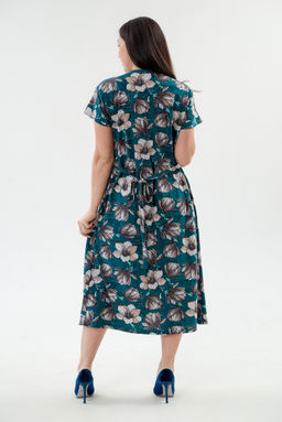 Платье женское из кулирки Миранда изумруд макси - Амадэль фото 8