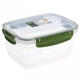Контейнер для продуктов пластмассовый Мастер 1,8л, глубокий, прямоугольный, с клипсами, воздухонепроницаемый (герметичный), съемный силиконовый уплотнитель, подходит для СВЧ, цвета микс (Россия) - Домашняя мода фото 3