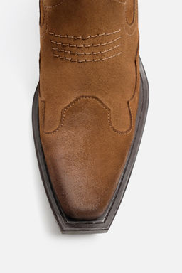 LEATHER COWBOY BOOTS - Zara фото 6