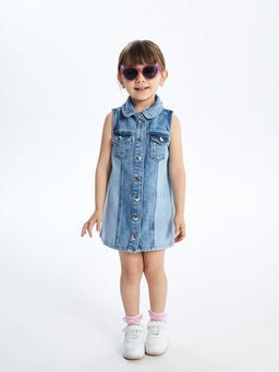 G?mlek Yaka Kolsuz K?z Bebek Jean Elbise