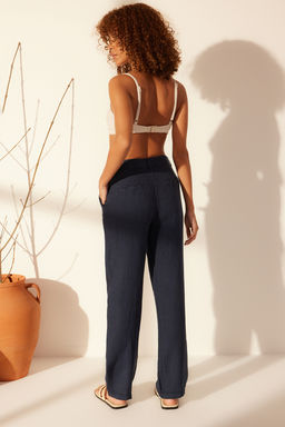 Haki %100 Keten Yuksek Bel Wide Leg Pantolon TWOSS24JE00246 - Trendyolmilla фото 26