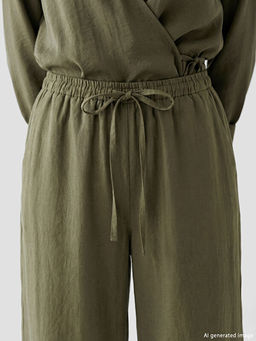 Beli Lastikli Modal Kar???ml? Kad?n Pantolon