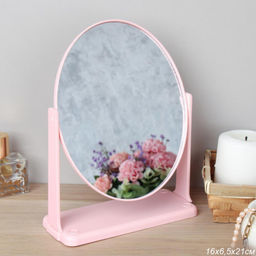 Зеркало настольное / 1043 /уп 60/розовое - Галеонтрейд фото 2