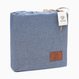 Постельное бельё Этель Denim 2 сп, 180х210см, 220х240см, 50х70-2шт, цвет синий, жатый хлопок, 140 г/м2  фото 11