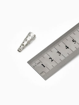 Цена за 2 шт. Шапочки для бусин (набор 10 шт.), СМ-103-1, 22×9 мм, цвет серебро