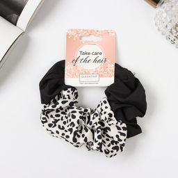 Цена за 2 шт. Резинка для волос «Орбита», пятнышки стиль, 12 см, чёрно-белая