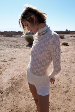 HIGH NECK LACE TOP - Zara фото 10