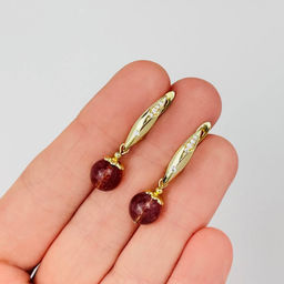 Серьги из Клубничного кварца