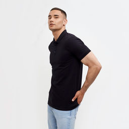 Футболка поло мужская MINAKU REGULAR FIT: чёрная, р-р 50