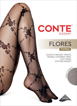 Колготки фантазийные CONTE FLORES Колготки женские nero