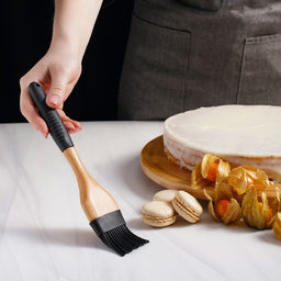 Кисть кухонная Доляна «Макота», силикон, 23,5 см, чёрная