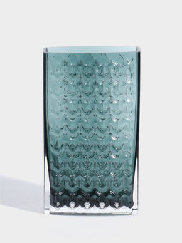 Ваза стекло настольная "Грэйем" 24х14 см, зелёный