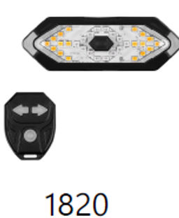 Фонарь задний COMIRON 1820 корпус ABS; свет LED; Аккум 500mAh. Вес 54гр. /уп60/120/