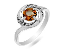 Кольцо из серебра цитрин кварц, К1553