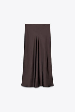 FALDA MIDI SATINADA / Berenjena oscuro - Zara фото 5